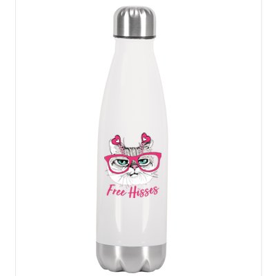 Funny Valentine Cat Free Hisses Stainless Steel Insulated Water Bottle