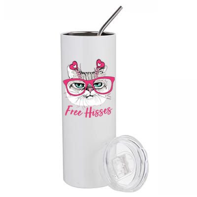 Funny Valentine Cat Free Hisses Stainless Steel Tumbler