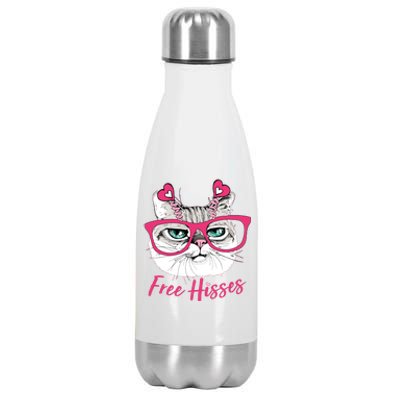 Funny Valentine Cat Free Hisses Stainless Steel Insulated Water Bottle