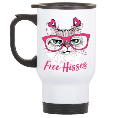 Funny Valentine Cat Free Hisses Stainless Steel Travel Mug