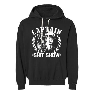 Funny Vintage Captain Of The Shit Show Garment-Dyed Fleece Hoodie