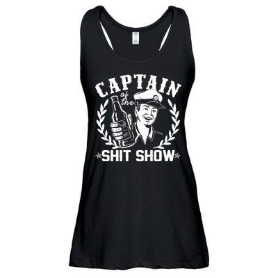 Funny Vintage Captain Of The Shit Show Ladies Essential Flowy Tank