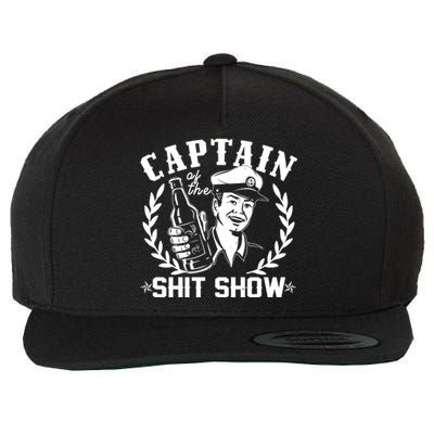 Funny Vintage Captain Of The Shit Show Wool Snapback Cap