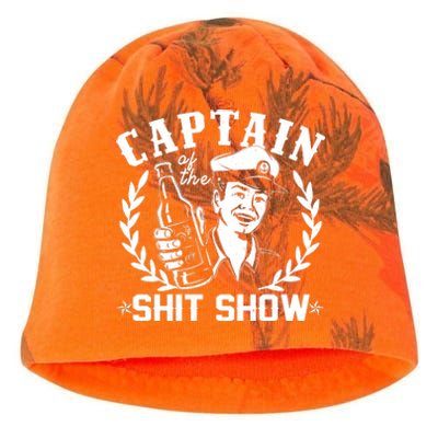 Funny Vintage Captain Of The Shit Show Kati - Camo Knit Beanie