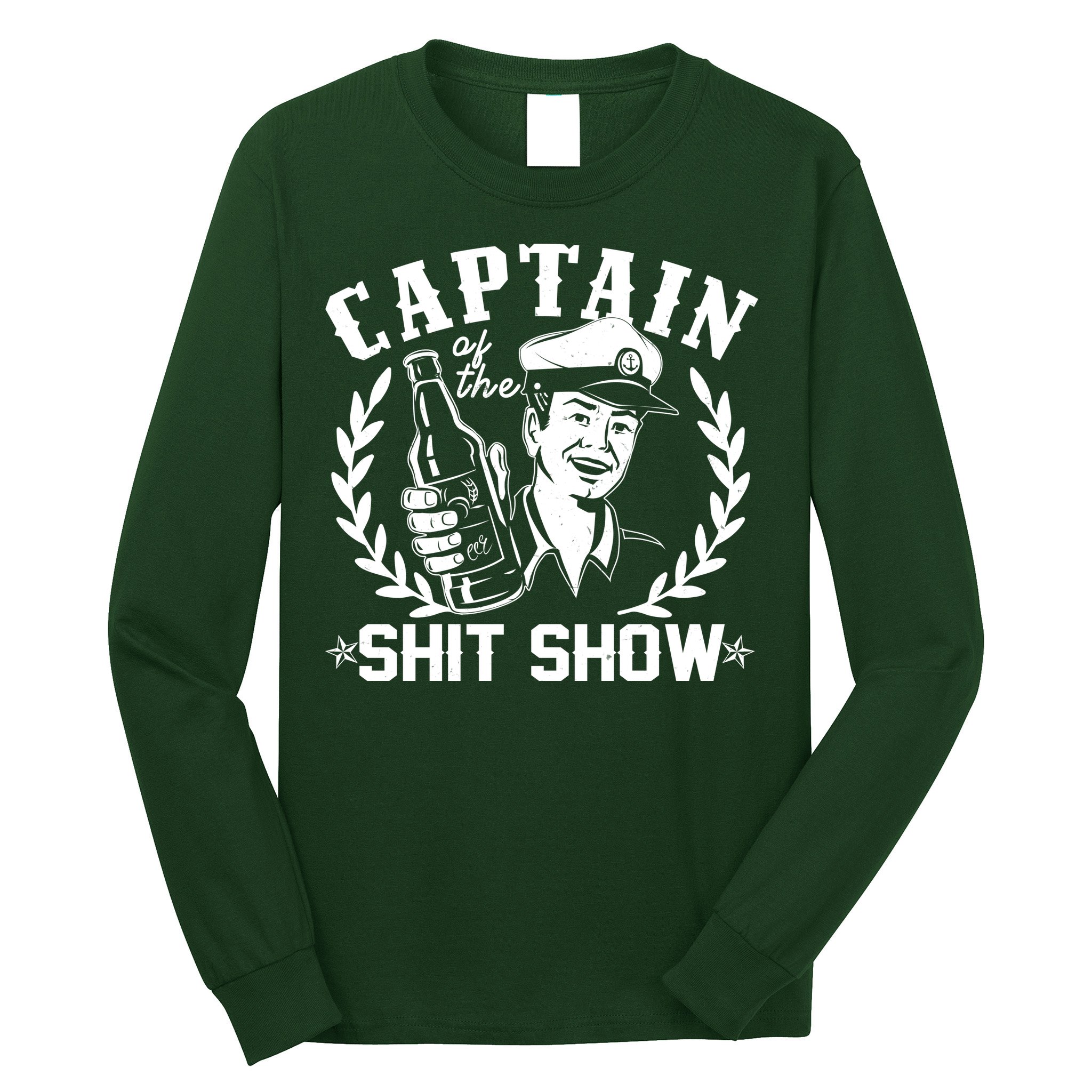 Funny Vintage Captain Of The Shit Show Long Sleeve Shirt