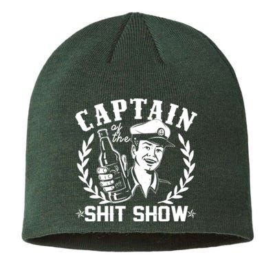 Funny Vintage Captain Of The Shit Show Sustainable Beanie