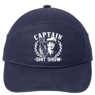 Funny Vintage Captain Of The Shit Show 7-Panel Snapback Hat