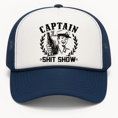 Funny Vintage Captain Of The Shit Show Trucker Hat