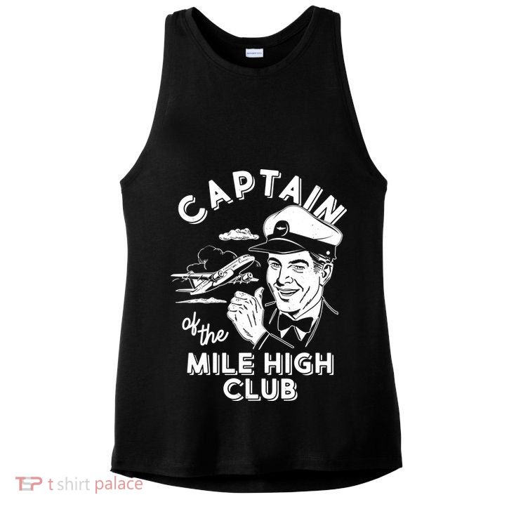 Funny Vintage Captain Of The Mile High Club Ladies PosiCharge Tri-Blend Wicking Tank