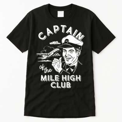 Funny Vintage Captain Of The Mile High Club Tall T-Shirt