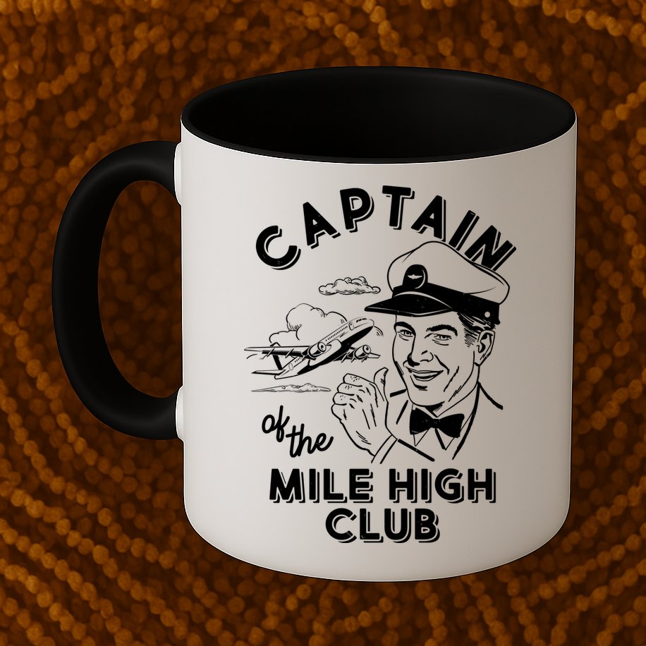 Funny Vintage Captain Of The Mile High Club Mug