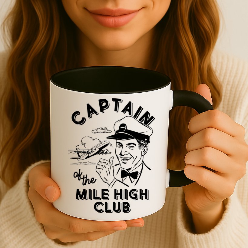 Funny Vintage Captain Of The Mile High Club Mug