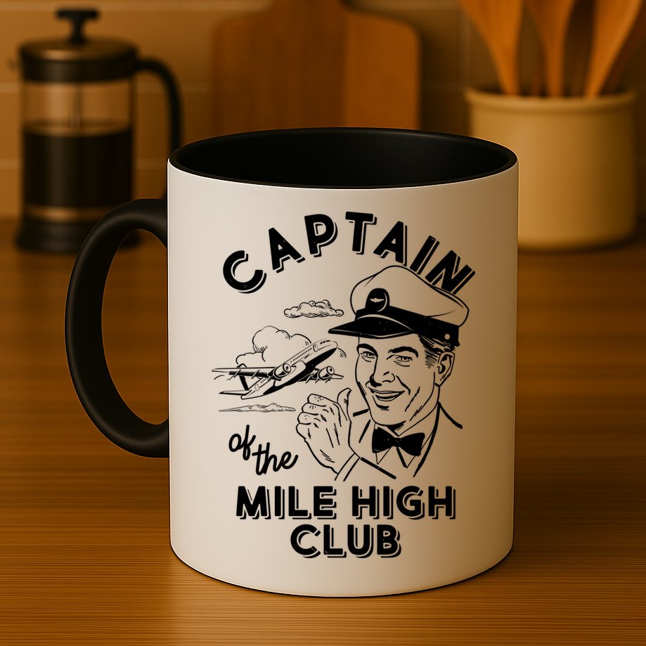 Funny Vintage Captain Of The Mile High Club Mug
