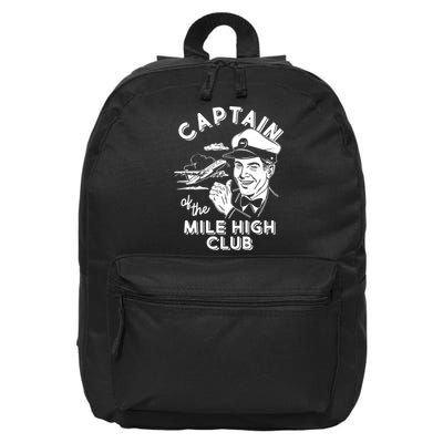 Funny Vintage Captain Of The Mile High Club 16 in Basic Backpack