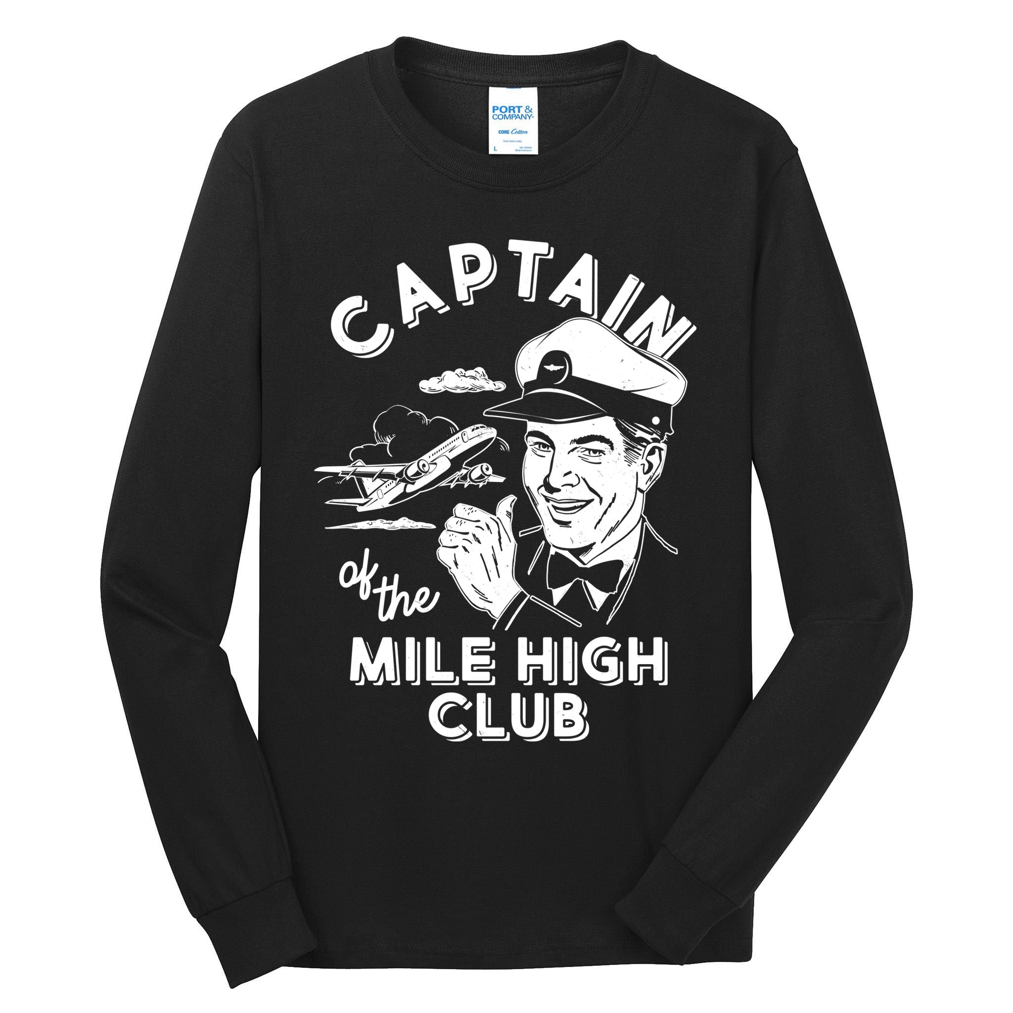 Funny Vintage Captain Of The Mile High Club Tall Long Sleeve T-Shirt