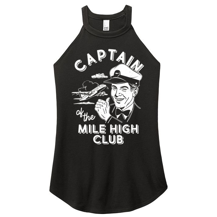 Funny Vintage Captain Of The Mile High Club Women's Perfect Tri Rocker Tank