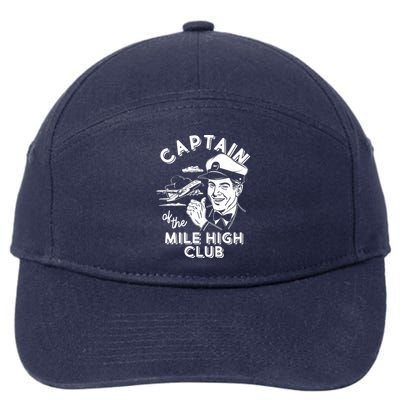 Funny Vintage Captain Of The Mile High Club 7-Panel Snapback Hat