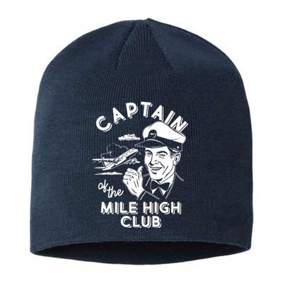 Funny Vintage Captain Of The Mile High Club Sustainable Beanie