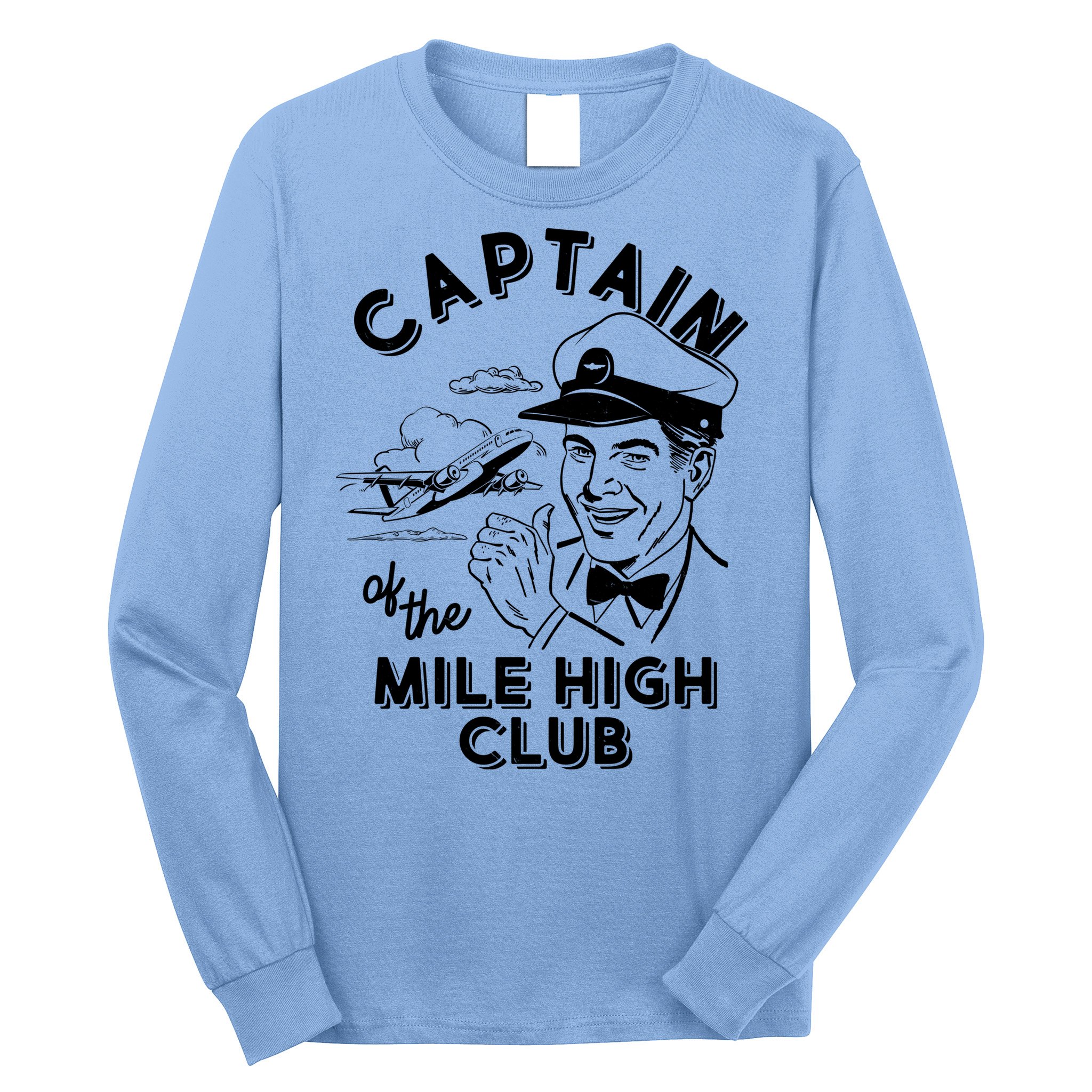 Funny Vintage Captain Of The Mile High Club Long Sleeve Shirt