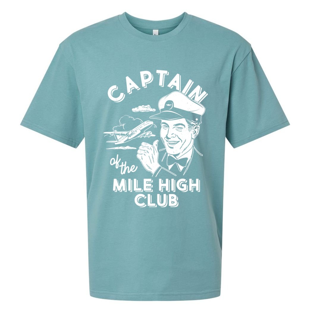Funny Vintage Captain Of The Mile High Club Sueded Cloud Jersey T-Shirt