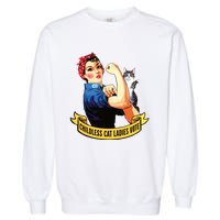 Funny Vintage Childless Cat Ladies Vote Rosie The Riveter Garment-Dyed Sweatshirt