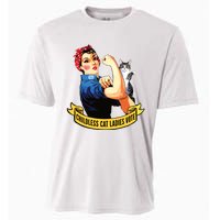 Funny Vintage Childless Cat Ladies Vote Rosie The Riveter Cooling Performance Crew T-Shirt