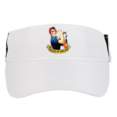 Funny Vintage Childless Cat Ladies Vote Rosie The Riveter Adult Drive Performance Visor