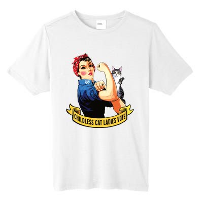 Funny Vintage Childless Cat Ladies Vote Rosie The Riveter Tall Fusion ChromaSoft Performance T-Shirt