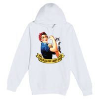 Funny Vintage Childless Cat Ladies Vote Rosie The Riveter Premium Pullover Hoodie