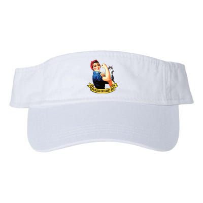 Funny Vintage Childless Cat Ladies Vote Rosie The Riveter Valucap Bio-Washed Visor