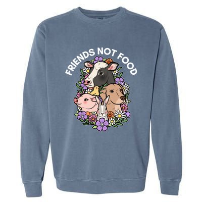 Funny Vegan Christmas Plant Based Xmas Friends Not Food Great Gift Garment-Dyed Sweatshirt