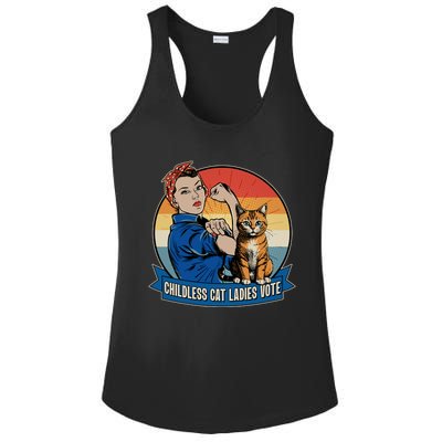 Funny Vintage Childless Cat Ladies Vote Kamala Harris 2024 Election Ladies PosiCharge Competitor Racerback Tank