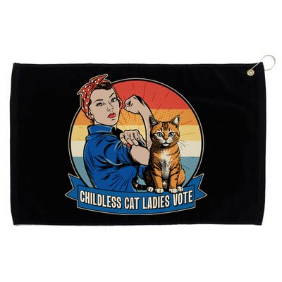 Funny Vintage Childless Cat Ladies Vote Kamala Harris 2024 Election Grommeted Golf Towel