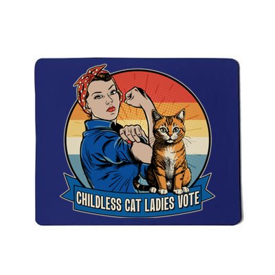 Funny Vintage Childless Cat Ladies Vote Kamala Harris 2024 Election Mousepad