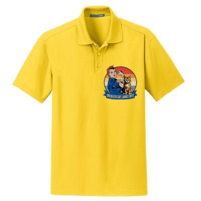 Funny Vintage Childless Cat Ladies Vote Kamala Harris 2024 Election Dry Zone Grid Polo