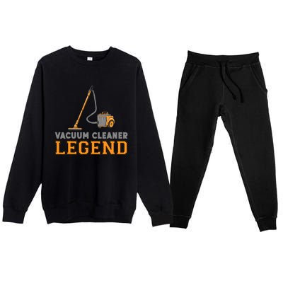 Funny Vacuum Cleaner Legend Housekeeping Hoover Cleaning Premium Crewneck Sweatsuit Set