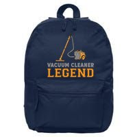 Funny Vacuum Cleaner Legend Housekeeping Hoover Cleaning 16 in Basic Backpack