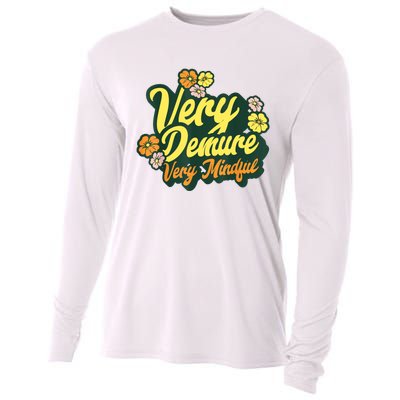 Funny Very Demure Very Mindful Trend Demure & Mindful Ladies Cooling Performance Long Sleeve Crew