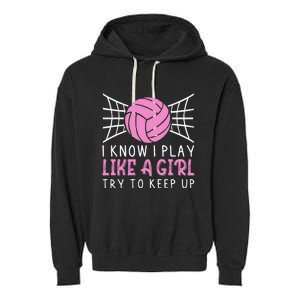 Funny Volleyball Design For Women Volleyball Player Garment-Dyed Fleece Hoodie