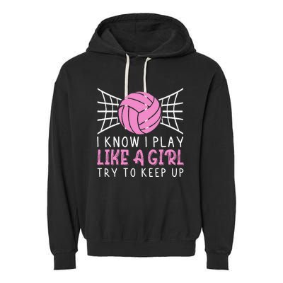 Funny Volleyball Design For Women Volleyball Player Garment-Dyed Fleece Hoodie