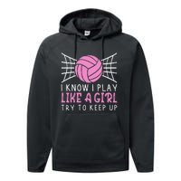 Funny Volleyball Design For Women Volleyball Player Performance Fleece Hoodie