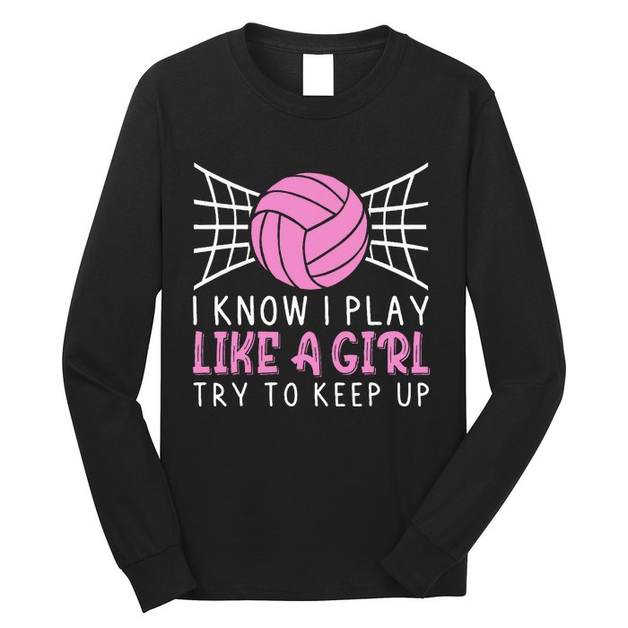 Funny Volleyball Design For Women Volleyball Player Long Sleeve Shirt