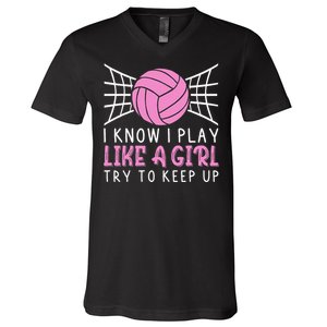 Funny Volleyball Design For Women Volleyball Player V-Neck T-Shirt