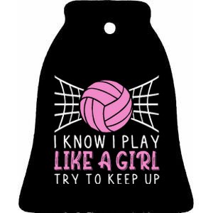 Funny Volleyball Design For Women Volleyball Player Ceramic Bell Ornament