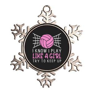 Funny Volleyball Design For Women Volleyball Player Metallic Star Ornament