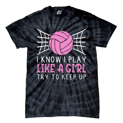 Funny Volleyball Design For Women Volleyball Player Tie-Dye T-Shirt