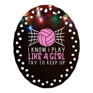 Funny Volleyball Design For Women Volleyball Player Ceramic Oval Ornament