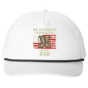 Father Veterans Day My Favorite Veteran Is My Dad Proud Snapback Five-Panel Rope Hat