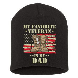 Father Veterans Day My Favorite Veteran Is My Dad Proud Short Acrylic Beanie