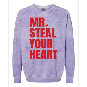 Funny Valentines Day Mr Steal Your Heart Gift Colorblast Crewneck Sweatshirt